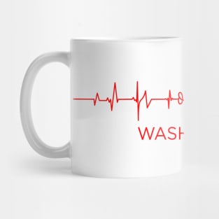 I Love Orting Washington USA Heartbeat Funny T-Shirt For Men Women Custom Mug
